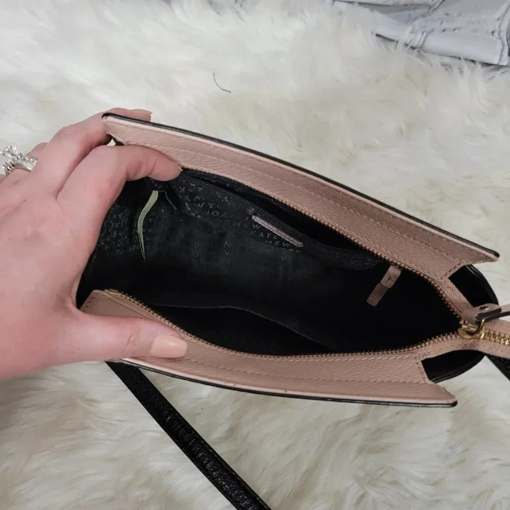 Kate Spade HAYDEN Crossbody Blush Pink & Black Mini Small Bag Purse Classic Chic